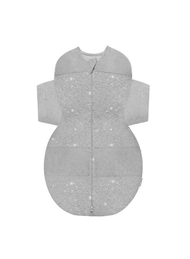 Happiest Baby Snoo Sleep Sack Organic Cotton Baby Swaddle Blanket Doctor Designed Promotes Healthy Hip Development Graphite Stars Small