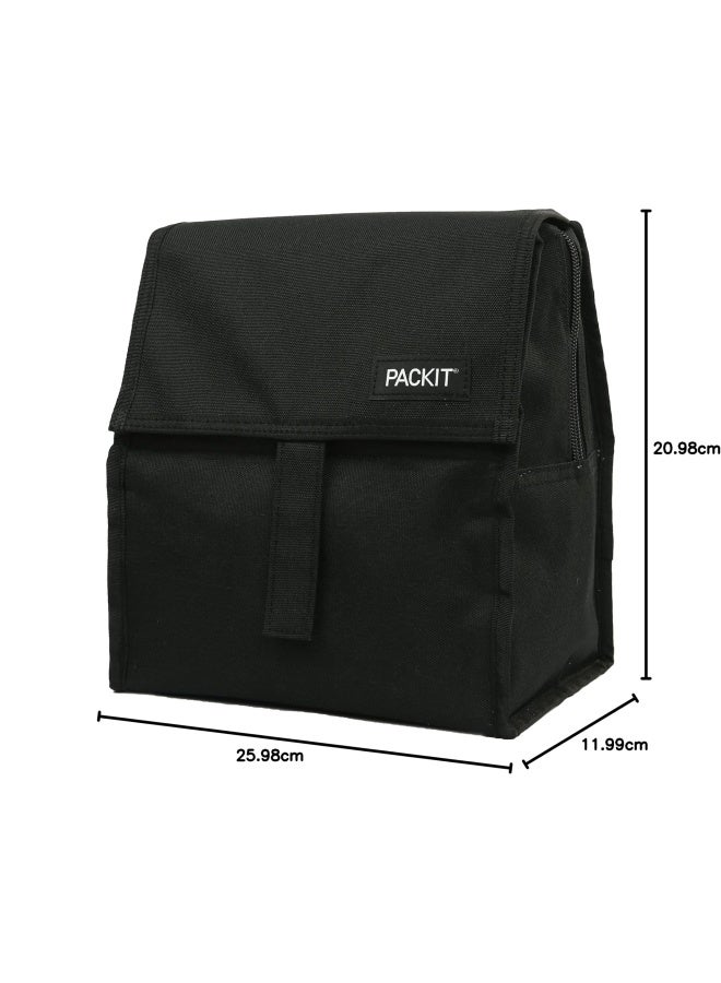 Packit Freezable Lunch Bag With Zip Closure 1 Count Black Itp-019