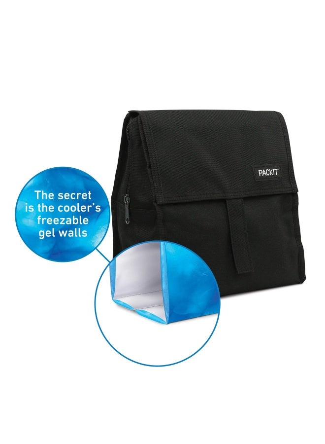 Packit Freezable Lunch Bag With Zip Closure 1 Count Black Itp-019