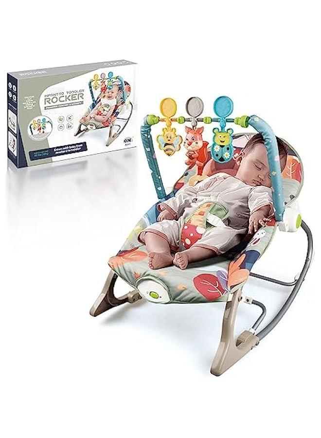 Baby Rocking Chair Baby Multi-Function Music Vibration Rocking Bed Lightweight Foldable Children Rocking Rocking Chair featuring Smart Stages Educational Content for Infants Toddlers