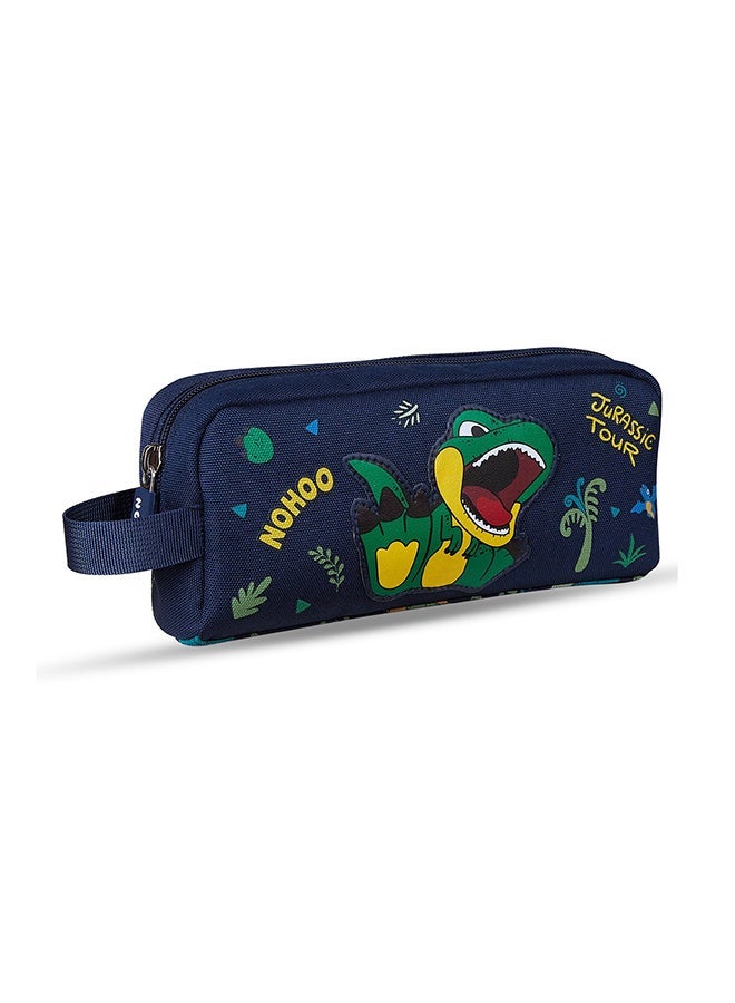 Set Of 3 16 Inch School Bag With Lunch Bag And Pencil Case Dino - Green