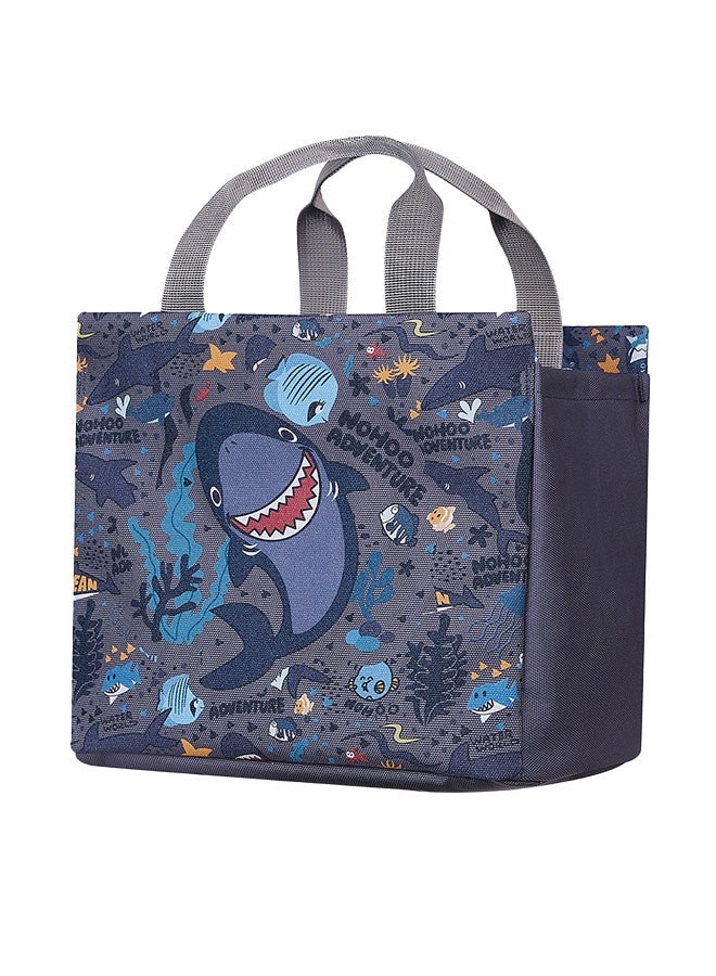 Kids 16 Inch School Bag with Handbag Combo Shark - Grey