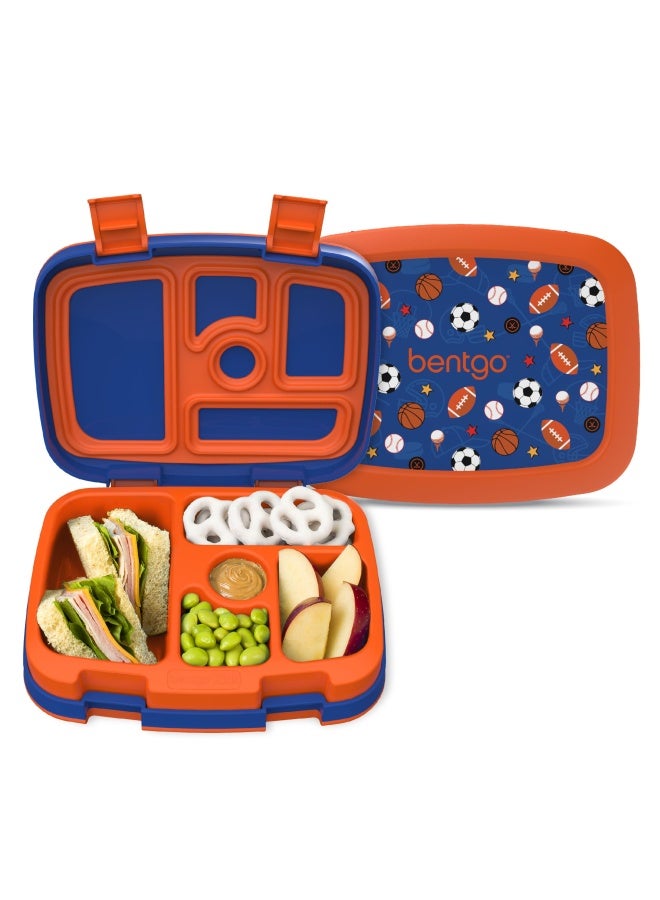Kids Prints Leak-Proof  5-Compartment Bento-Style Kids Lunch Box - Ideal Portion Sizes For Ages 3 To 7 - Bpa-Free And Food-Safe Materials - 2020 Collection - Sports
