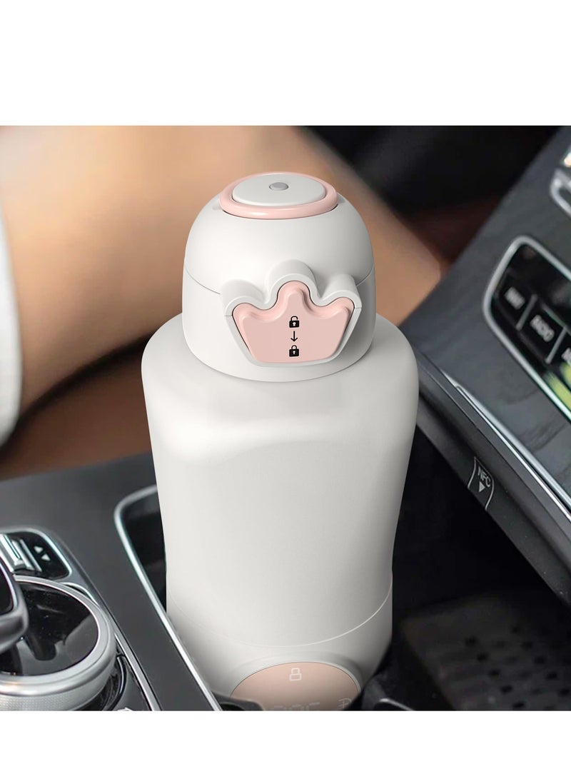 Portable Milk Warmer, 15 oz Capacity Milk Bottle Warmer, Rechargeable Warmer for Breastmilk, Instant breastmilk, Formula or Water Warmer, Baby Bottle Warmer for Cars, Airplanes, Outdoor Travel