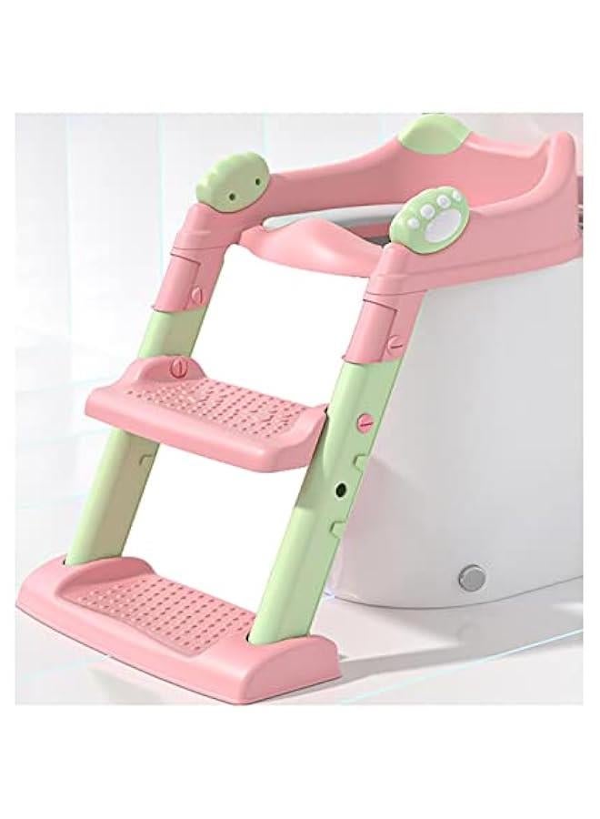 Potty Training Seat with Step Stool Ladder,Potty Training Toilet for Kids Boys Girls, Toddlers-Comfortable Safe Potty Seat with Anti-Slip Pads(Vogel Pink)