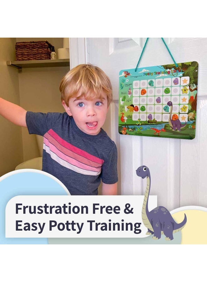 Dinosaur Potty Training Chart And 35 Magnetic Stickers - Potty Chart  Potty Training Sticker Chart  Potty Training Chart For Toddlers Boys  Potty Training Stickers  Potty Chart For Girls With Stickers