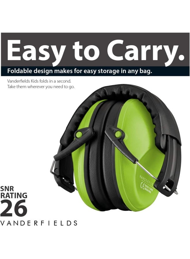 Vanderfields Hearing Protection - Noise Protection Headphones - Passive Earmuffs Child - Capsule Ear Protectors School, Drums, Autists, Concert, Boys, Girls - 3-16 Years - 26 Db Snr