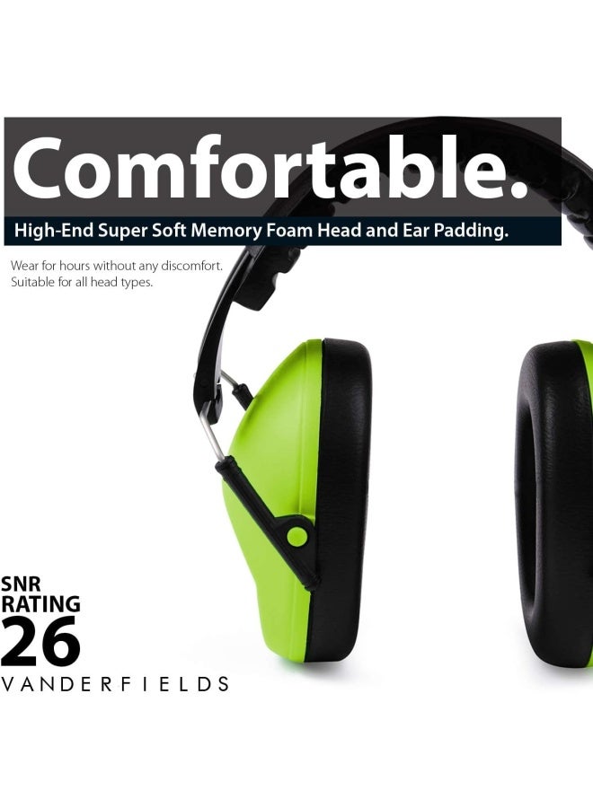 Vanderfields Hearing Protection - Noise Protection Headphones - Passive Earmuffs Child - Capsule Ear Protectors School, Drums, Autists, Concert, Boys, Girls - 3-16 Years - 26 Db Snr