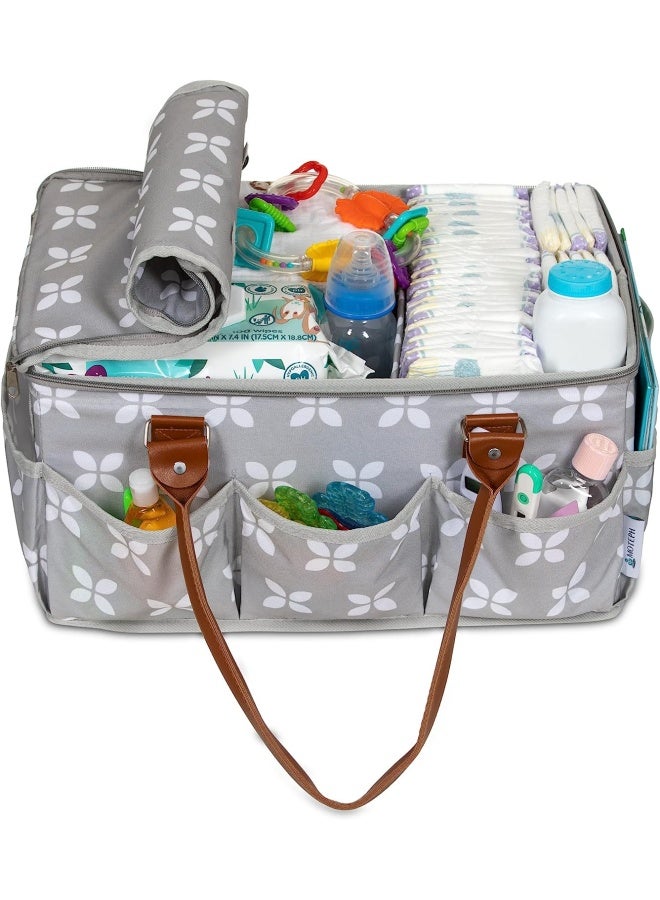 Moteph Moteph Extra Large Diaper Caddy, Craft, Toy Organizer With Zip-Top Cover With Waterproof Wet/Dry Bag - Perfect For Baby Shower