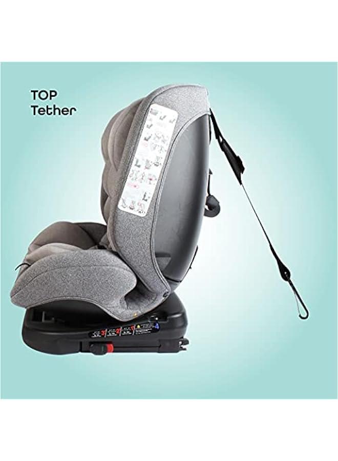 Rover Car Seat – Baby Travel Gear Group 0-1-2-3 – 360 Degree Baby Carrier Car Seat w/Isofix – 0-12yr Baby Safety Products – Rear & Forward Convertible Car Accessories - Grey