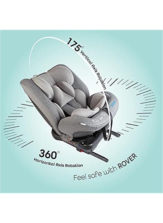 Rover Car Seat – Baby Travel Gear Group 0-1-2-3 – 360 Degree Baby Carrier Car Seat w/Isofix – 0-12yr Baby Safety Products – Rear & Forward Convertible Car Accessories - Grey