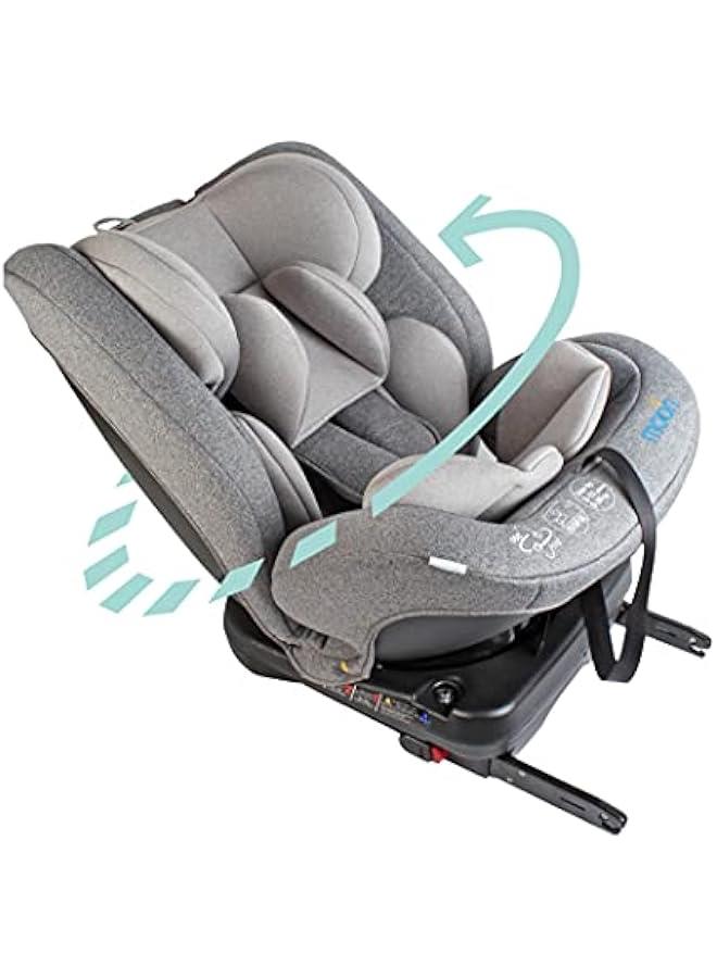 Rover Car Seat – Baby Travel Gear Group 0-1-2-3 – 360 Degree Baby Carrier Car Seat w/Isofix – 0-12yr Baby Safety Products – Rear & Forward Convertible Car Accessories - Grey