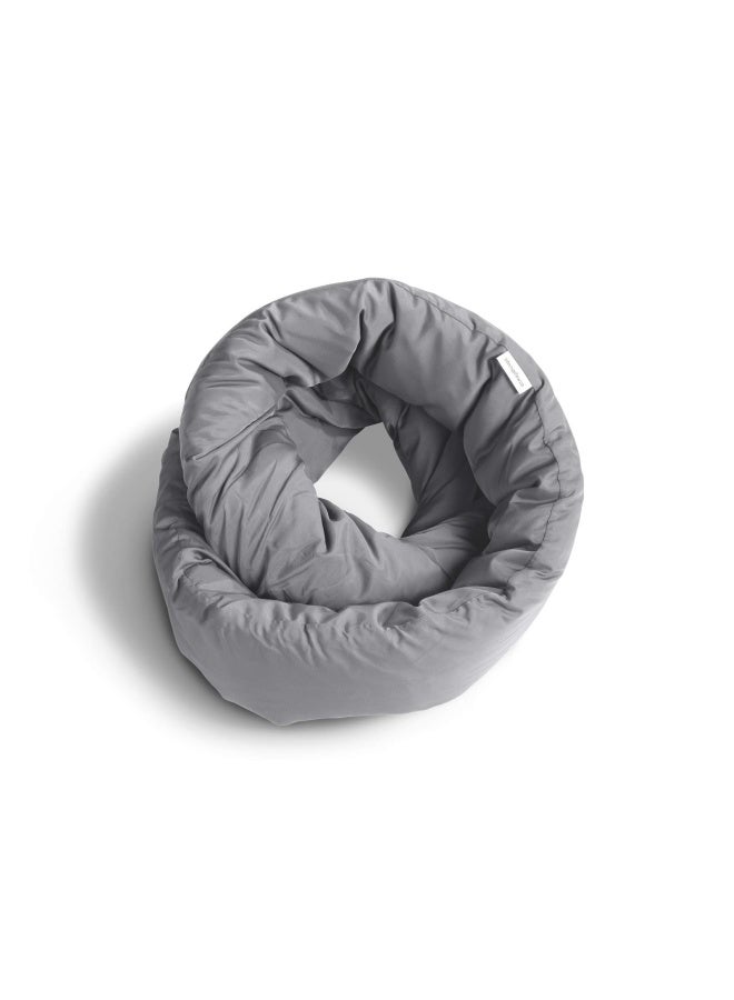 Infinity Pillow - Versatile And Soft Neck Support Scarf Travel Pillow For Sleeping In Flight  Plane  Home  Office - Machine Washable  Grey