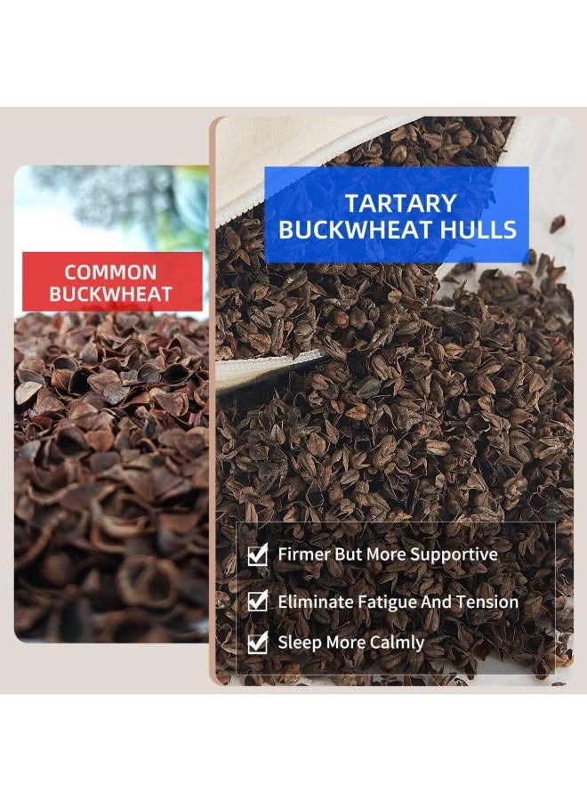 Organic Buckwheat Pillow For Sleeping Queen Size 20''X26'' Adjustable Lo Feet Breathable For Cool Sleep Cervical Support For Back And Side Sleepers Tartary Buckwheat Hulls