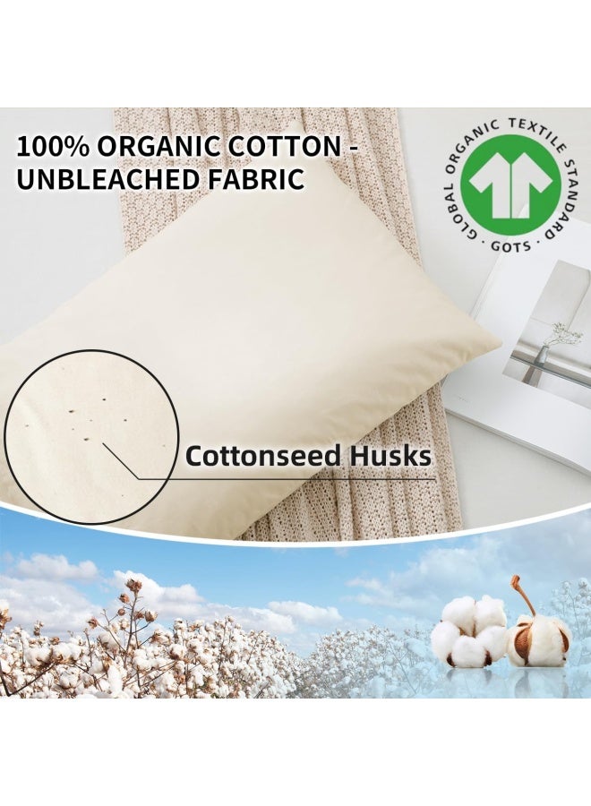 Organic Buckwheat Pillow For Sleeping Queen Size 20''X26'' Adjustable Lo Feet Breathable For Cool Sleep Cervical Support For Back And Side Sleepers Tartary Buckwheat Hulls