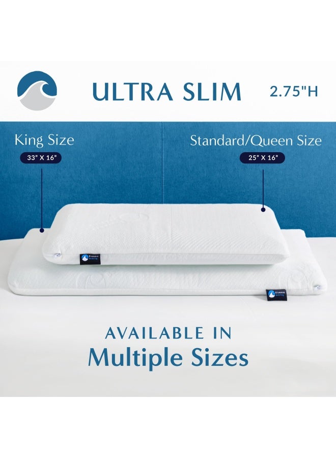 Ultra Slim Full Pillow  Ultra Slim Gel Infused Memory Foam Pillow Full Pillow Hypoallergenic Thin And Flat Pillow