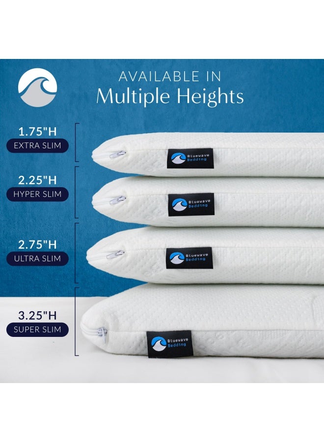 Ultra Slim Full Pillow  Ultra Slim Gel Infused Memory Foam Pillow Full Pillow Hypoallergenic Thin And Flat Pillow