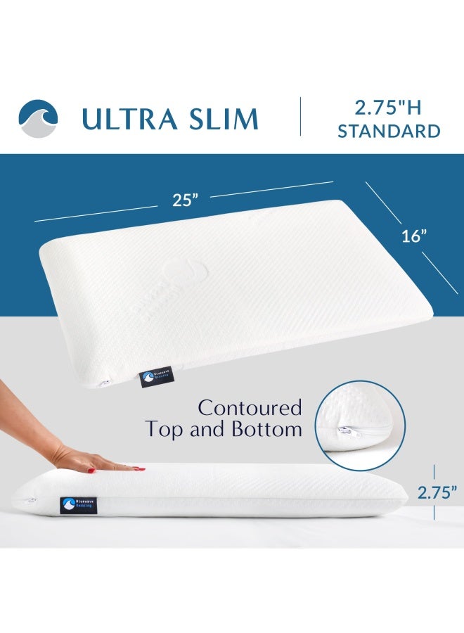 Ultra Slim Full Pillow  Ultra Slim Gel Infused Memory Foam Pillow Full Pillow Hypoallergenic Thin And Flat Pillow