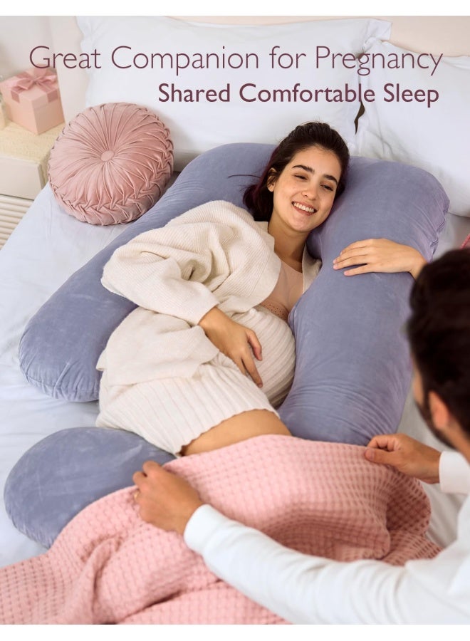 Pregnancy Pillows  U Shaped Full Body Maternity Pillow With Removable Cover  Grey Pregnant Support Pillow For Sleeping