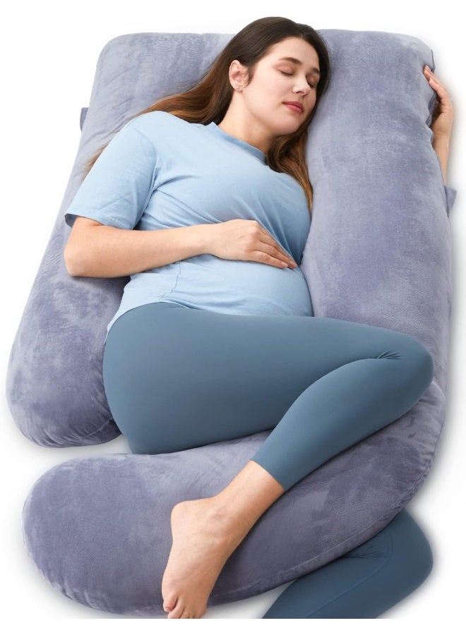 Pregnancy Pillows  U Shaped Full Body Maternity Pillow With Removable Cover  Grey Pregnant Support Pillow For Sleeping