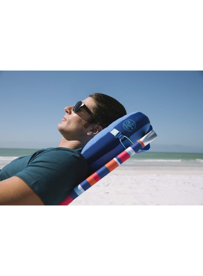 Ballast Beach Pillow Comfy Durable Compact Stays Put on Windy Beaches with Patented Sand Pouch Inflatable Pillow for Beaches Pools Camping Festivals and Travel Palace Blue