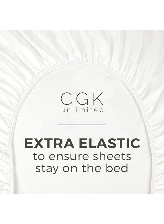 California King Fitted Sheet - Single Fitted Deep Pocket Sheet - Fits Mattress Perfectly - Soft Wrinkle Free Sheet - 1 Fitted Sheet Only – White