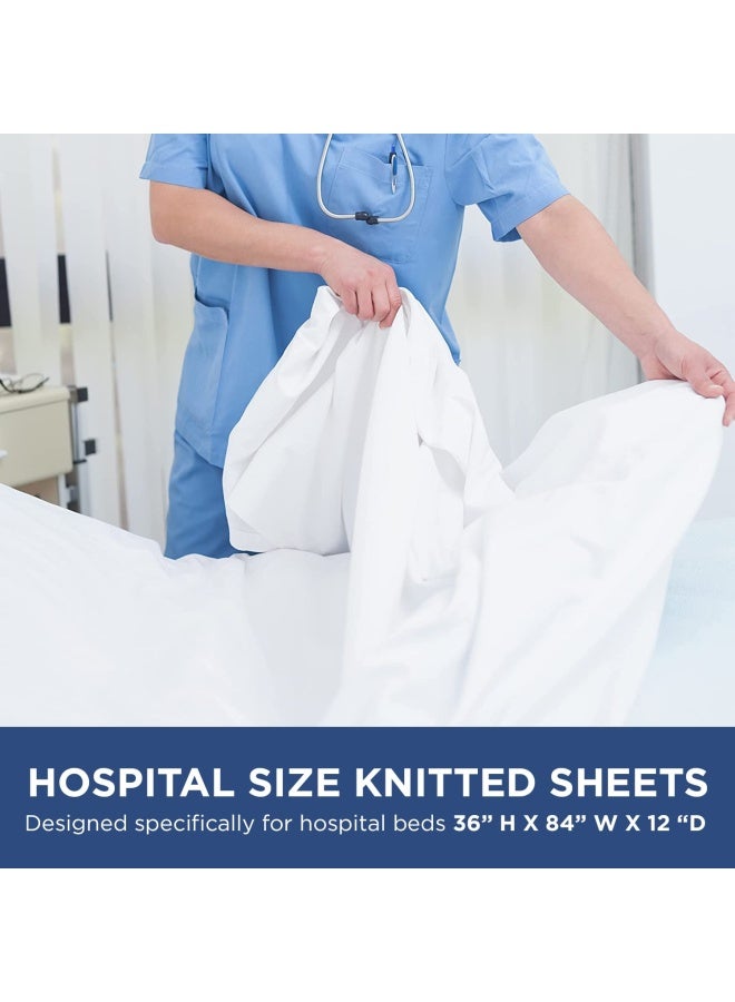Shopbedding Fitted Hospital Bed Sheets - Soft Knitted Jersey Sheet 4 Pack
