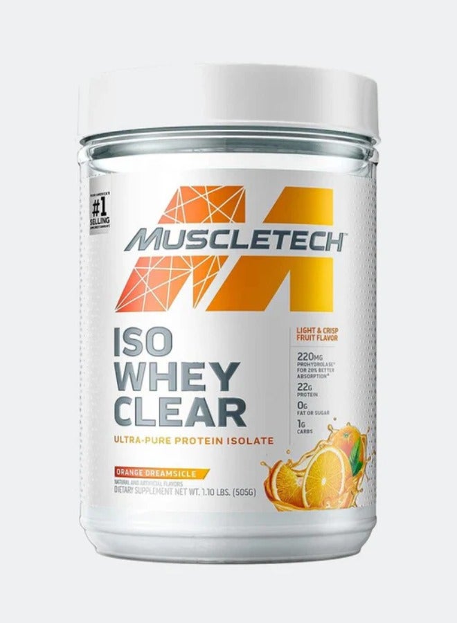 ISO Whey Clear,Ultra-Pure Protein Isolate,22g of Protein, 90 Calories,Orange Dreamsicle,1.10Lb
