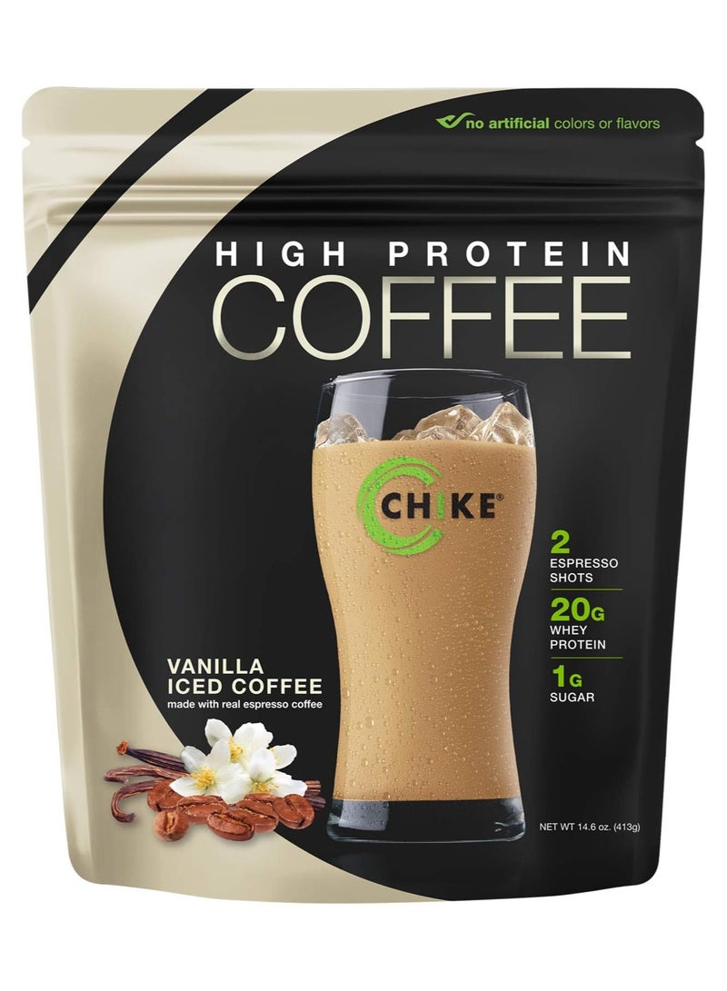 Chike High Protein Iced Coffee, 20 G Protein, 2 Shots Espresso, 1 G Sugar, Keto Friendly and Gluten Free, 14 Servings (15.3 Ounce) vanilla