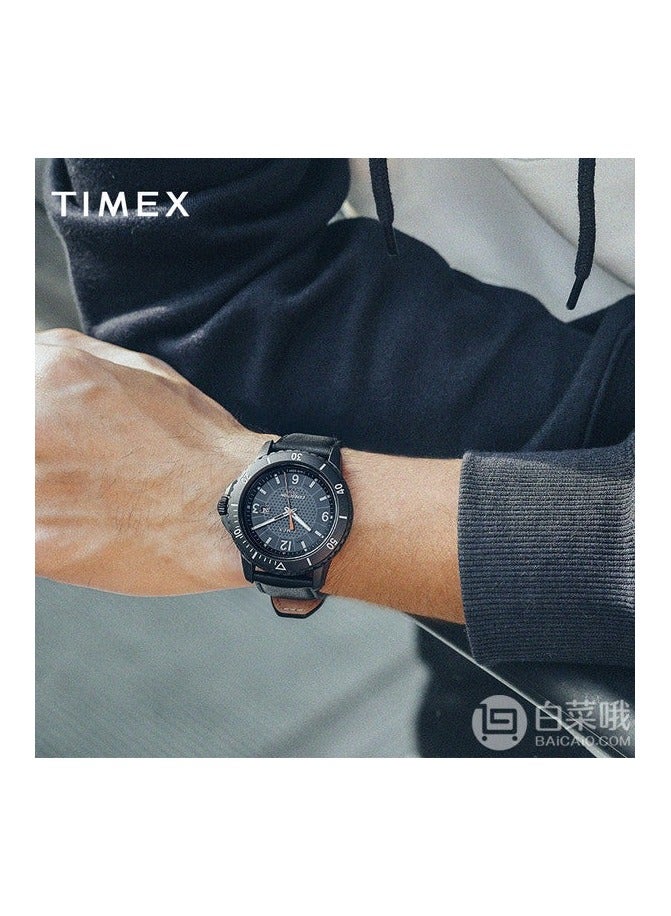 Timex Resin Multi-Function Men's Watch With Black Leather Band TW4B14700