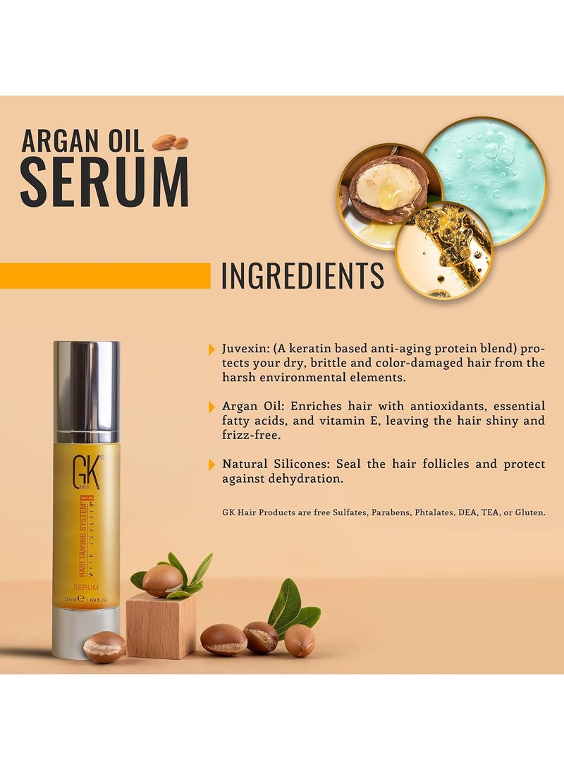 GK HAIR Global Keratin Argan Oil Hair Serum for Women and Men Regular use Hair Serum for Curly and Damaged Hair 100ML