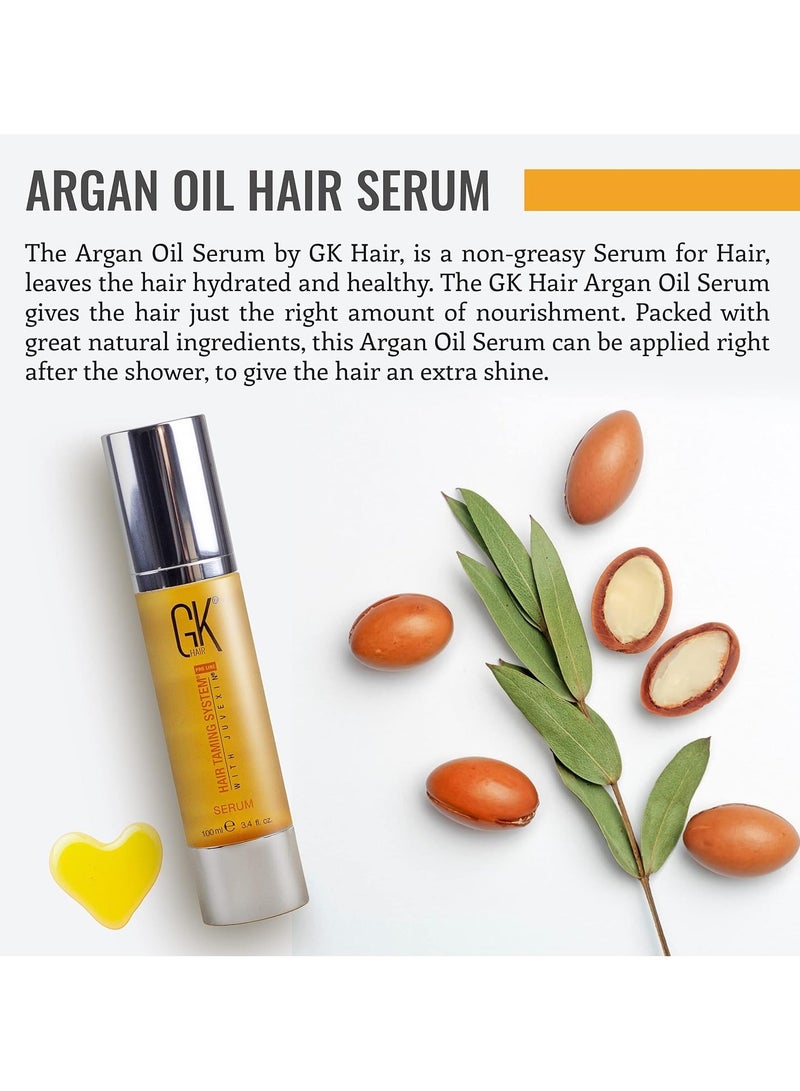 GK HAIR Global Keratin Argan Oil Hair Serum for Women and Men Regular use Hair Serum for Curly and Damaged Hair 100ML