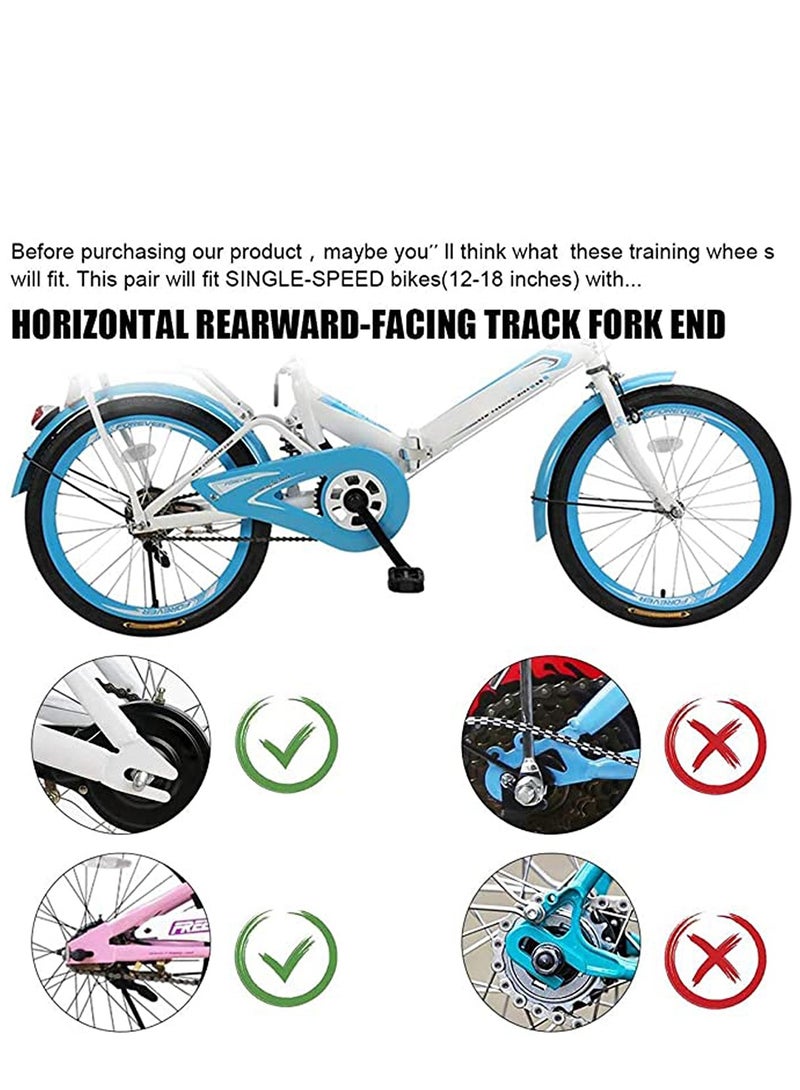 Bicycle Training Flash Wheels, Children's Bike Stabilizers Support Wheels Bike Steel Frame for 12 14 16 18 20 Inch Kids Riding Safety Equipment