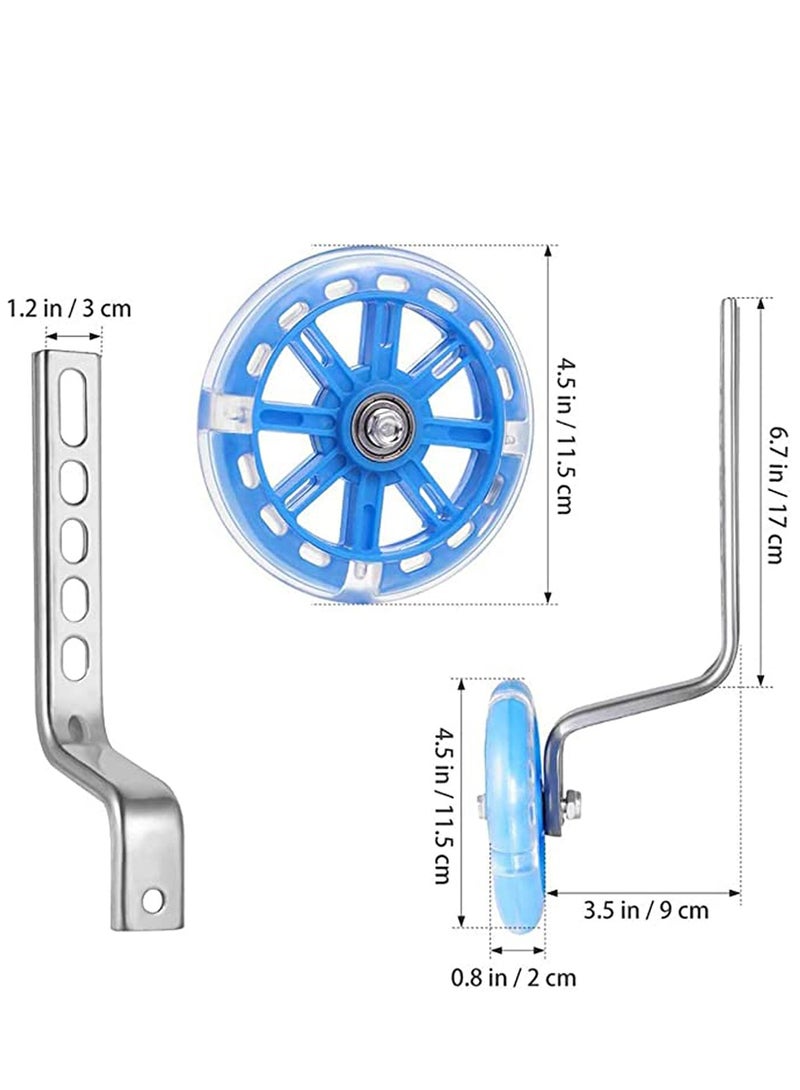 Bicycle Training Flash Wheels, Children's Bike Stabilizers Support Wheels Bike Steel Frame for 12 14 16 18 20 Inch Kids Riding Safety Equipment