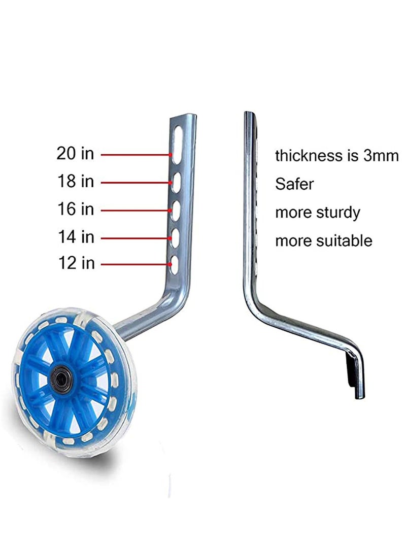 Bicycle Training Flash Wheels, Children's Bike Stabilizers Support Wheels Bike Steel Frame for 12 14 16 18 20 Inch Kids Riding Safety Equipment