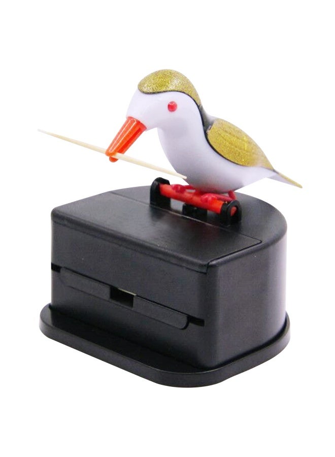 Jucaifu Little Bird Toothpick Dispenser Creative Push Type Toothpick Bird Dispenser Toothpick Holder. Gold