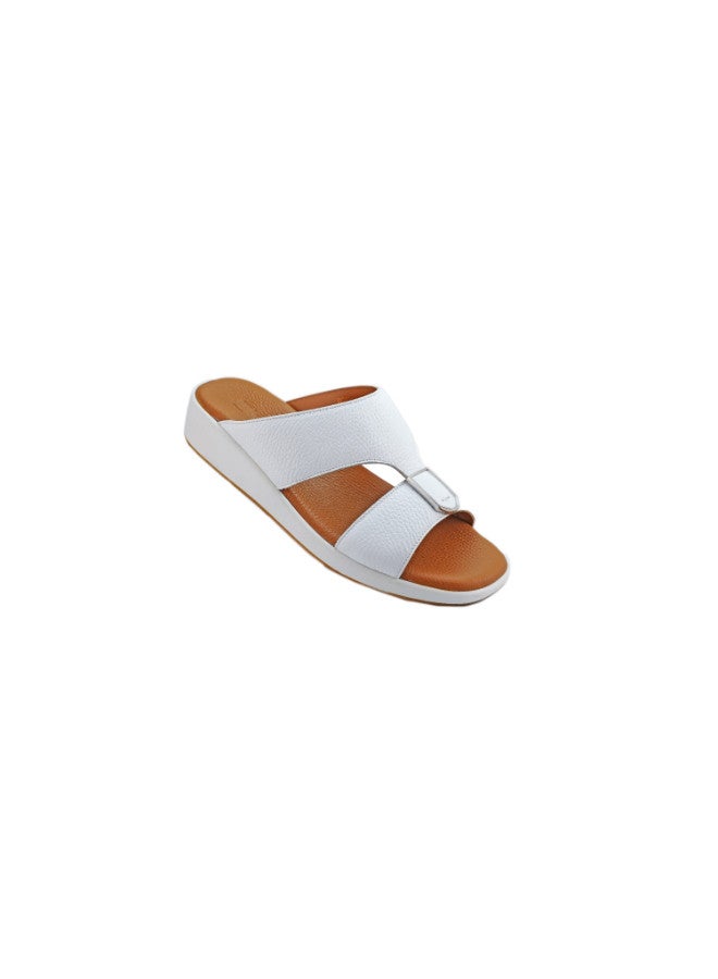 008-3112 Barjeel Uno Mens Arabic Sandals BGT White
