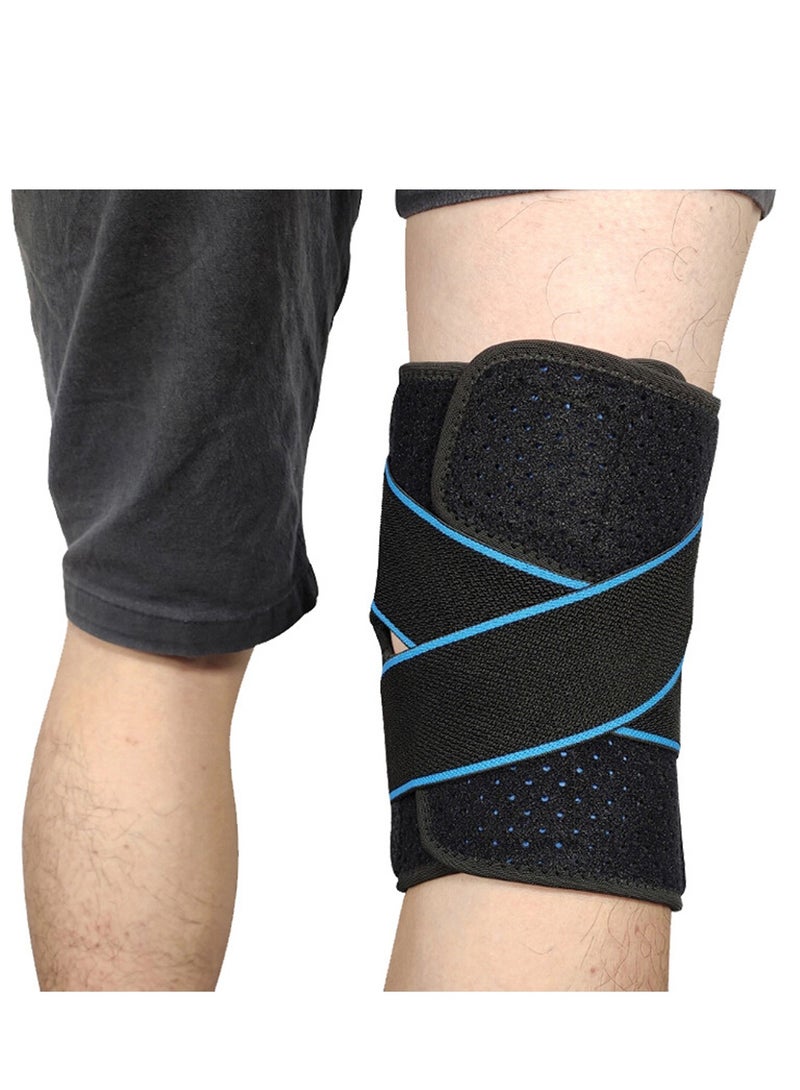 Knee Support Brace Open-Patella Gel Pads Knee Brace Side Stabilizers Adjustable and Breathable Knee Supports, Joint Pain Relief Injury Recovery for Men and Women Blue(1 piece)