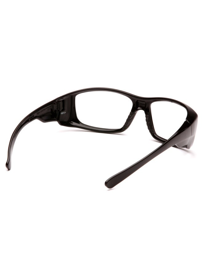 SB7910DRX Emerge Safety Glasses  Black Frame  Clear Lens