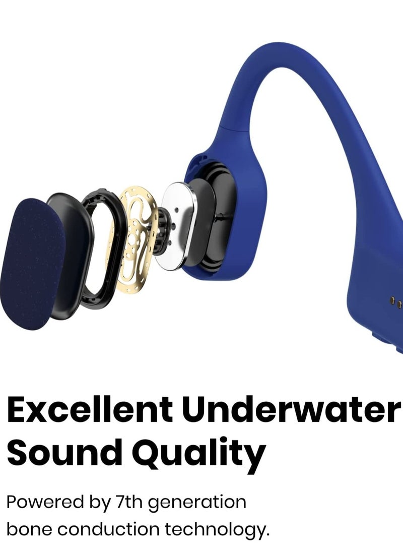 Openswim - Bone Conduction Open-Ear MP3 Swimming Headphones Blue