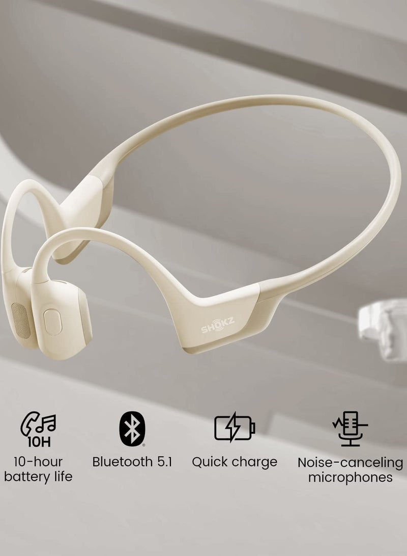 OpenRun Pro Mini - Premium Bone Conduction Open-Ear Bluetooth Sport Headphones Beige