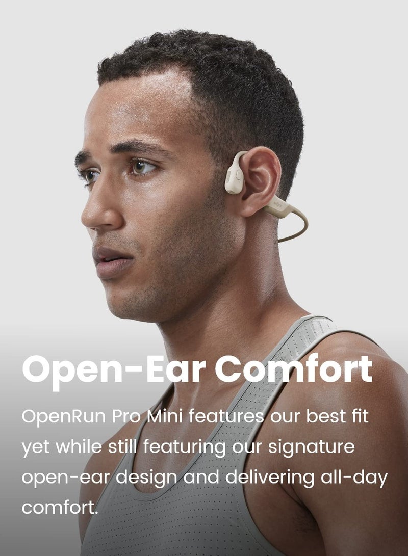 OpenRun Pro Mini - Premium Bone Conduction Open-Ear Bluetooth Sport Headphones Beige