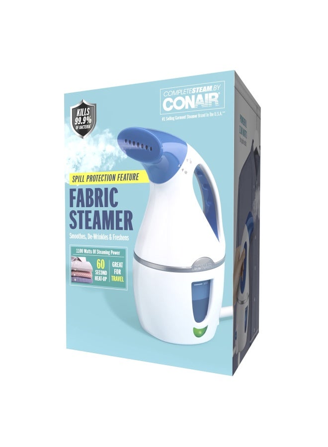 Handheld Travel Garment Steamer for Clothes CompleteSteam 1100W For Home Office and Travel White Blue