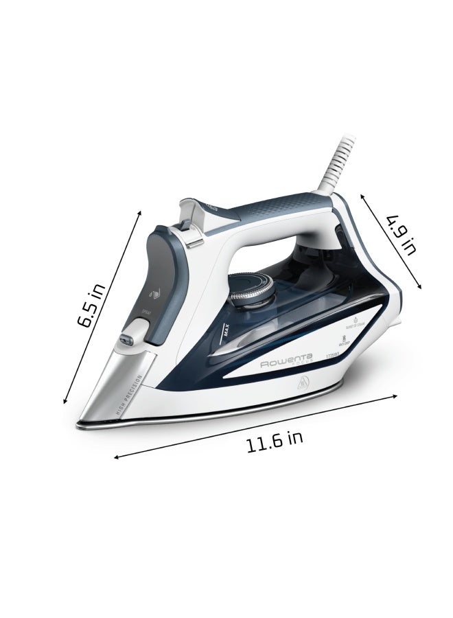 Rowenta Iron Focus Stainless Steel Soleplate Steam Iron For Clothes 400 Microsteam Holes Powerful Steam Blast Leakproof Lighweight 1725 Watts Ironing Blue Clothes Iron Dw5280