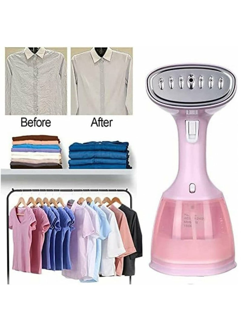 Mini Travel Steamer with Detachable 290ml Water Tank, Auto-Off, Clothing Steam Iron, Automatic/manual Steam, for Home Office (Color : Pink)