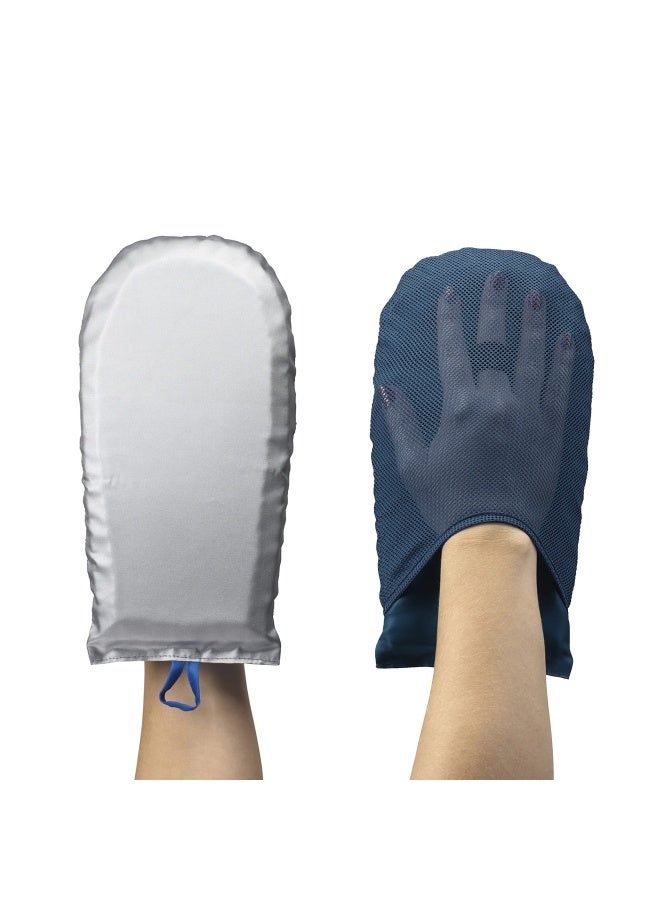 Complete Care Protective Garment Steaming Mitt Silver and Blue