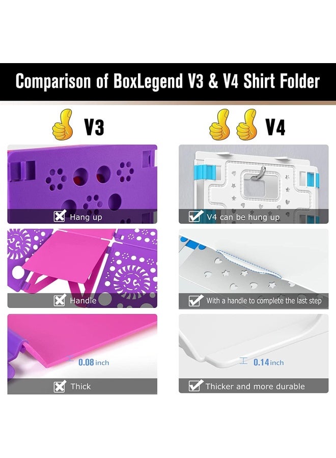 V4 Shirt Folding Board Enlarged And Widened Shirt Folder Folding Adults Laundry Tool Clothes Folder Laundry Folders Folding Boards For Tshirt Sweater Pants Dresses White