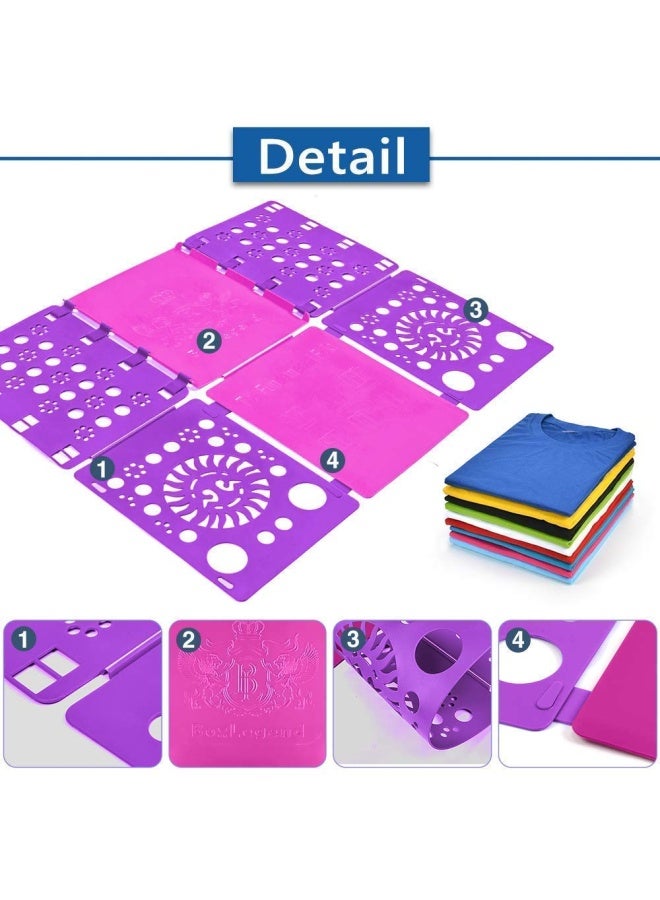 Version 3 Shirt Folding Board T Shirts Clothes Folder Durable Plastic Laundry Folders Folding Boards Helper Tool For Adults And Children Purple