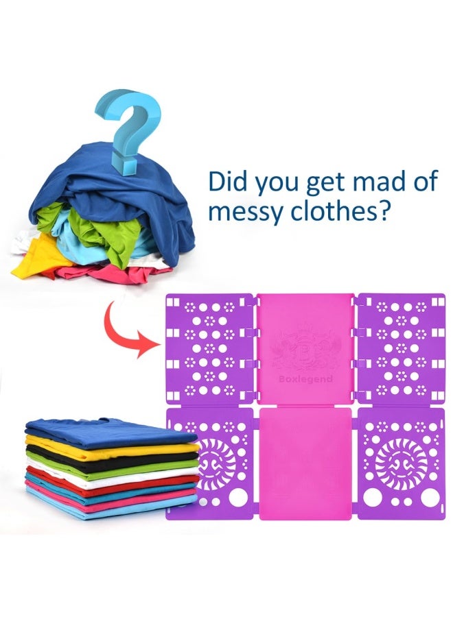 Version 3 Shirt Folding Board T Shirts Clothes Folder Durable Plastic Laundry Folders Folding Boards Helper Tool For Adults And Children Purple