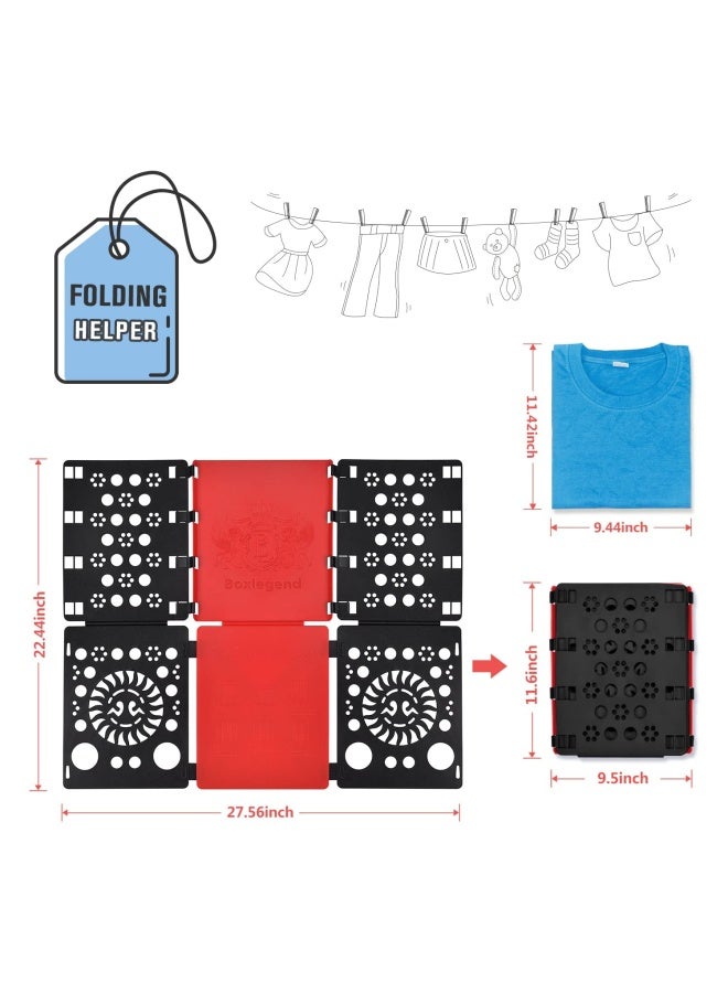 Version 3 Shirt Folding Board T Shirts Clothes Folder Durable Plastic Folding Helper Easy And Fast Folding Boards For Adults And Children Black And Red